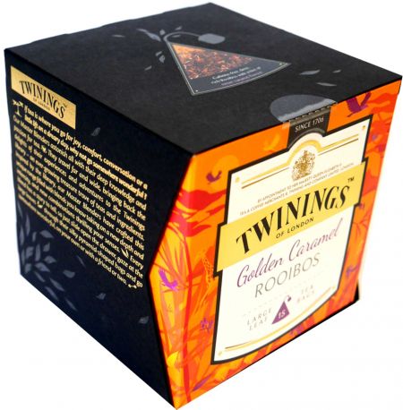 TTwinings Gold Caramel Rooibos im Pyramidenteebeutel Würfelform